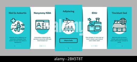 Immigration Refugee Onboarding Elements Icons Set Vector Stock Vector