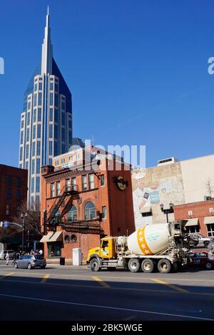 Nashville USA - 11 February 2015 - Street in downtown Nashville Stock Photo