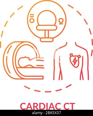 Cardiac CT concept icon Stock Vector