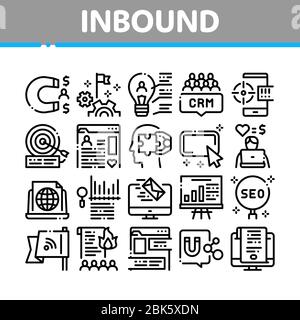 Inbound Marketing Collection Icons Set Vector Stock Vector