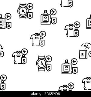 Duty Free Shop Store Seamless Pattern Vector Stock Vector
