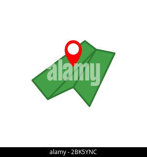 Map with a pin vector graphic design illustration Stock Vector