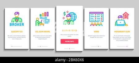 Broker Advice Business Onboarding Elements Icons Set Vector Stock Vector