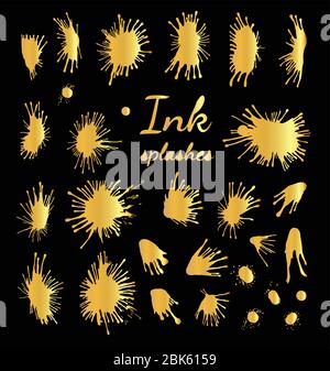 Colorful splashes blots stains set. Vector art illustration Stock Vector