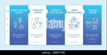 Energy efficiency onboarding vector template Stock Vector