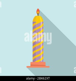 Birthday candle icon. Flat illustration of birthday candle vector icon for web design Stock Vector