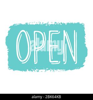 Hand sketched Open quote. Lettering for poster, label, sticker, flyer, header, card, advertisement, announcement. Stock Vector