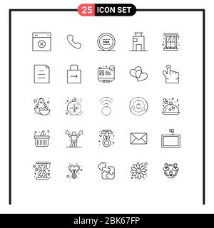 25 Line concept for Websites Mobile and Apps city, building, call, apartment, line Editable Vector Design Elements Stock Vector