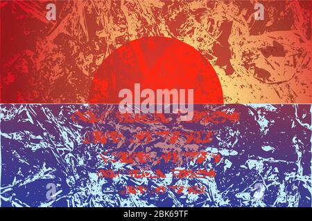 Sunset on the sea made in an abstract style. Stock Vector