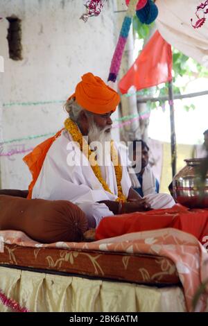 Indian Baba, Swami, Sadhu, Holyman, Saddhu in front of temple in ...