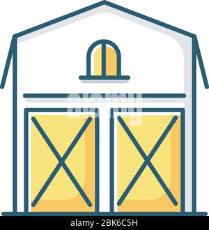 Barn RGB color icon Stock Vector