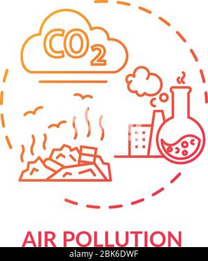 Air pollution concept icon Stock Vector