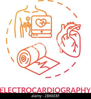 Electrocardiography concept icon Stock Vector