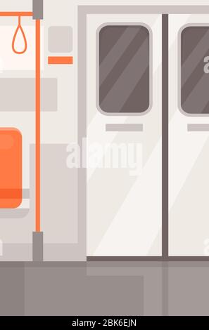 Train door exit semi flat vector illustration Stock Vector