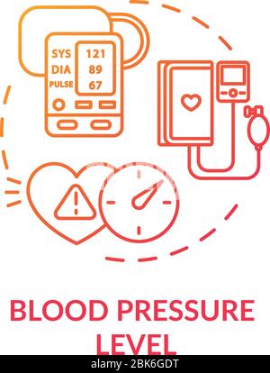 Blood pressure level concept icon Stock Vector