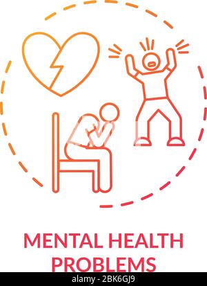 Mental health problems concept icon Stock Vector