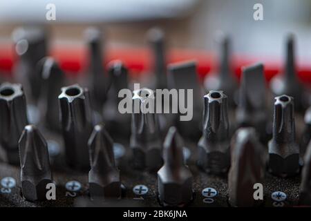 allen keys and torques close up Stock Photo