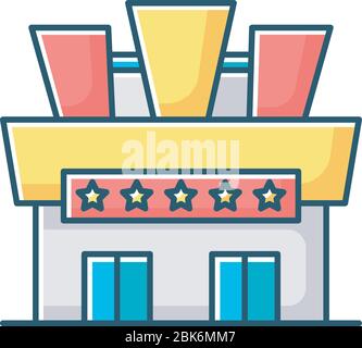 Cinema RGB color icon Stock Vector