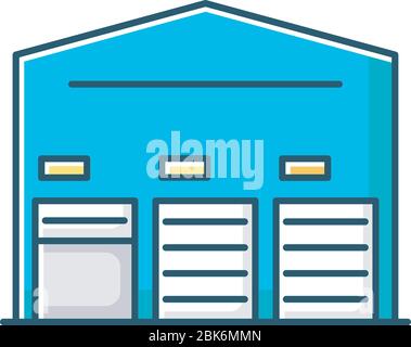 Self storage unit RGB color icon Stock Vector