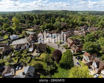 Aerial view of Wonersh village Surrey UK Stock Photo