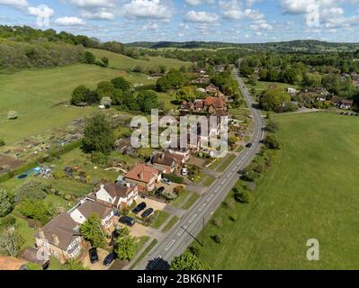 aerial view of Wonersh Surrey looking towards Shalford Stock Photo