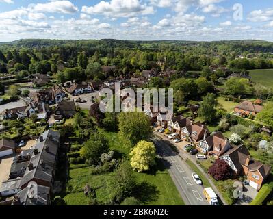 Aerial view of Wonersh village Surrey UK Stock Photo