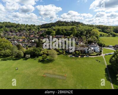 Aerial view of Wonersh Surrey looking towards Barnett Hill Stock Photo