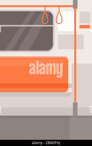 Train right side seat with handrail semi flat vector illustration Stock Vector