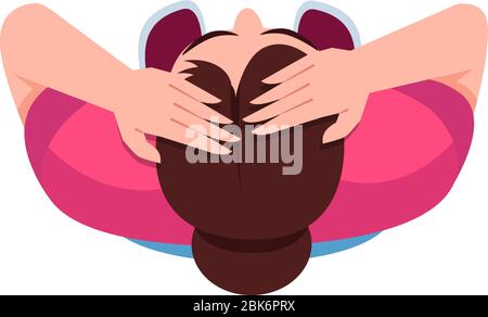 Stressed woman semi flat RGB color vector illustration Stock Vector