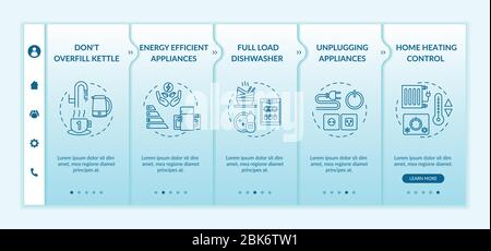 Resource efficiency onboarding vector template Stock Vector