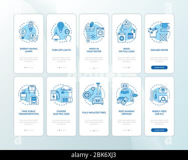 Resource effectiveness onboarding mobile app page screen with concepts set Stock Vector