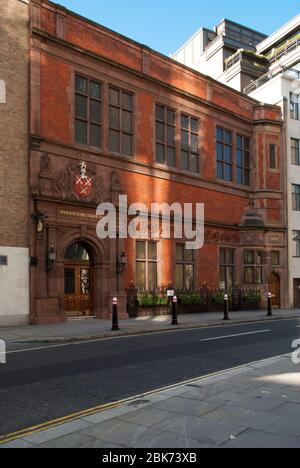 Red Brick Architecture Victorian Ornamental Classical Traditional 19th Century Cutlers Hall, 4 Warwick Ln, London EC4M by Mr. T. Tayler Smith Stock Photo