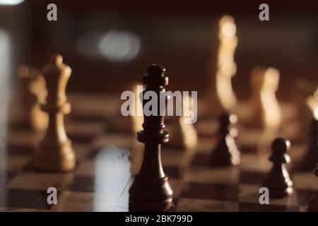 chess pieces on a board Stock Photo