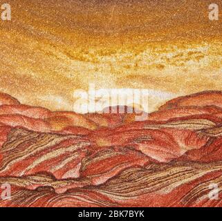 The rising sun depicted by sandstone deposits, Kanab, Utah, USA Stock Photo