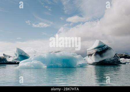 Jökulsarlon glacier lagoon on breathtaking iceland Stock Photo