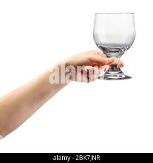 Woman hand holding beer glass isolated on white. Stock Photo