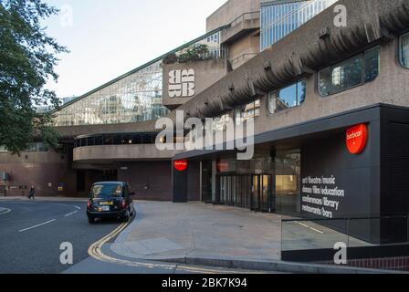 Barbican Arts Centre Concrete 1960s Brutalist Architecture Barbican Estate by Chamberlin Powell and Bon Architects Ove Arup on Silk Street, London Stock Photo