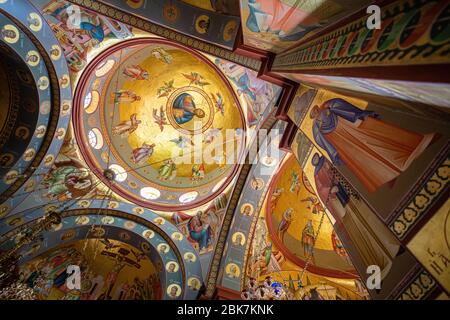 Greek Orthodox Church of the Holy Apostles at Capernaum, Israel Stock Photo