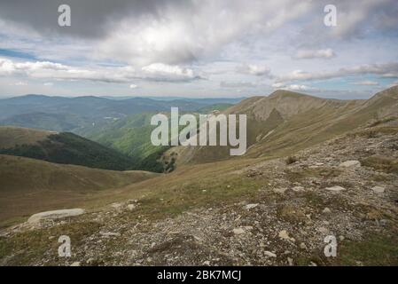 Larraine, France; Sept. 01, 2012. Views of the Irati Forest from the Larrau mountain pass in the Pyrenees Stock Photo