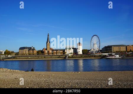 Bank of the Rhine river and the historic district, Great St. Martin ...