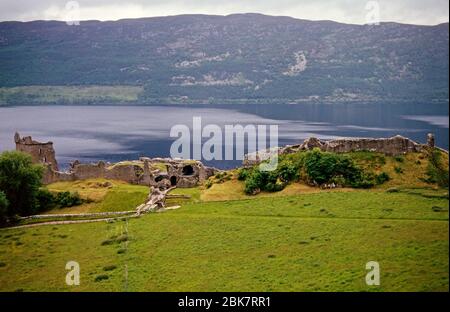 Urquhart Castle, June 17, 1981, Drumnadrochit, Loch Ness, Great Britain Stock Photo