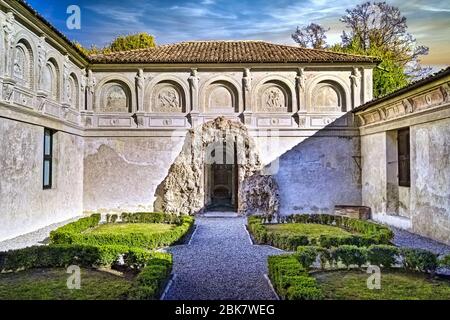 The Grotto inside the Secret Garden of the renaissance Palazzo Te in Mantua, Lombardy, Italy. Stock Photo