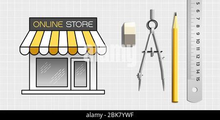 Designing an Online Store Stock Vector