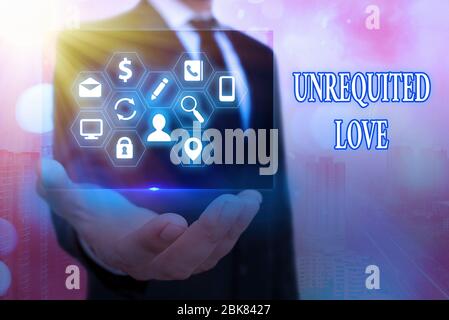 Text sign showing Unrequited Love. Business photo text not openly reciprocated or understood as such by beloved Stock Photo