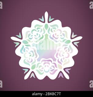Watercolor pastel mandala texture. Vector hand drawn rainbow doodle mandala. Pastel rainbow mandala with floral patterns. Stock Vector