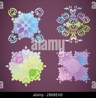 Watercolor pastel mandala texture. Vector hand drawn rainbow doodle mandala. Pastel rainbow mandala with floral patterns. Stock Vector