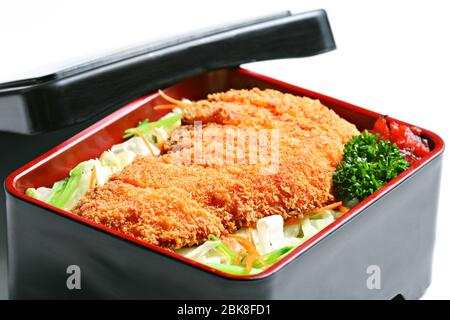 Tonkatsu is a Japanese food that consists of a breaded, deep-fried pork cutlet