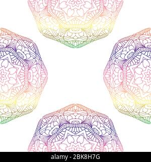 Seamless pattern with round ornament. Vector illustration background. Seamless multicolor pattern with oriental mandalas Stock Vector