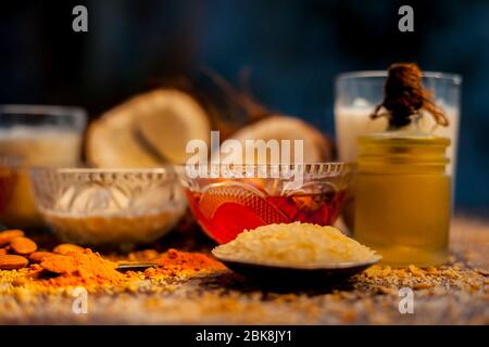 Download Complete Face Mask Of Coconut For All Skin Types Consisting Of Coconut Milk Rose Water Yogurt Buttermilk Oatmeal Almonds Lime Juice Turmeric R Stock Photo Alamy PSD Mockup Templates