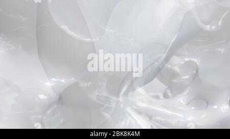 Translucent White Fluid Computer Generated Abstract Background Stock Photo